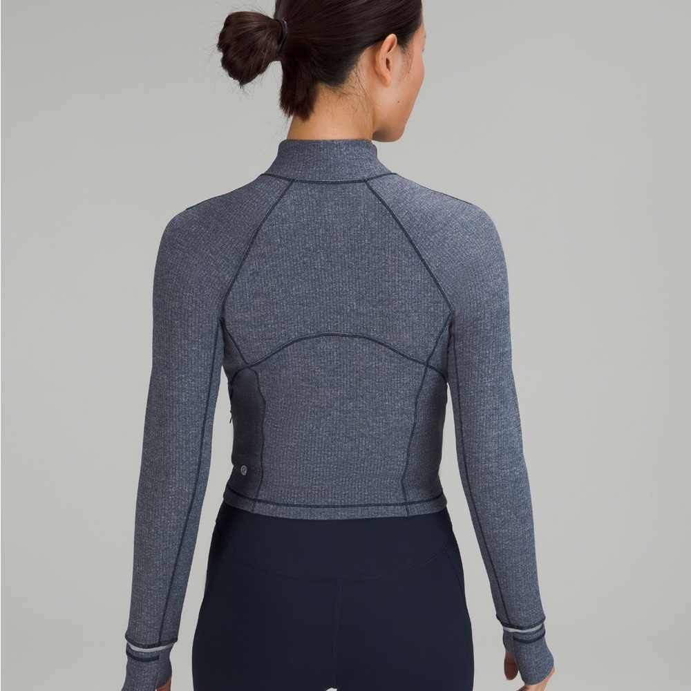 NWT It’s Rulu Run Cropped Half Zip *Ribbed - Picture 6 of 7